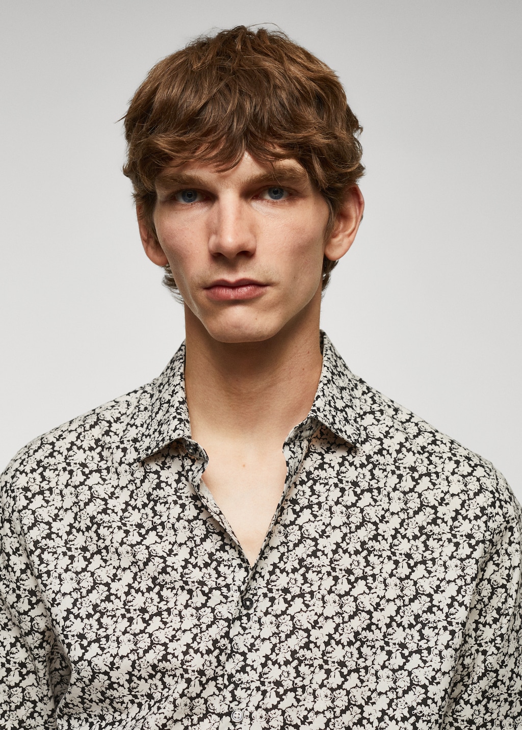 100% cotton floral-print shirt - Details of the article 1