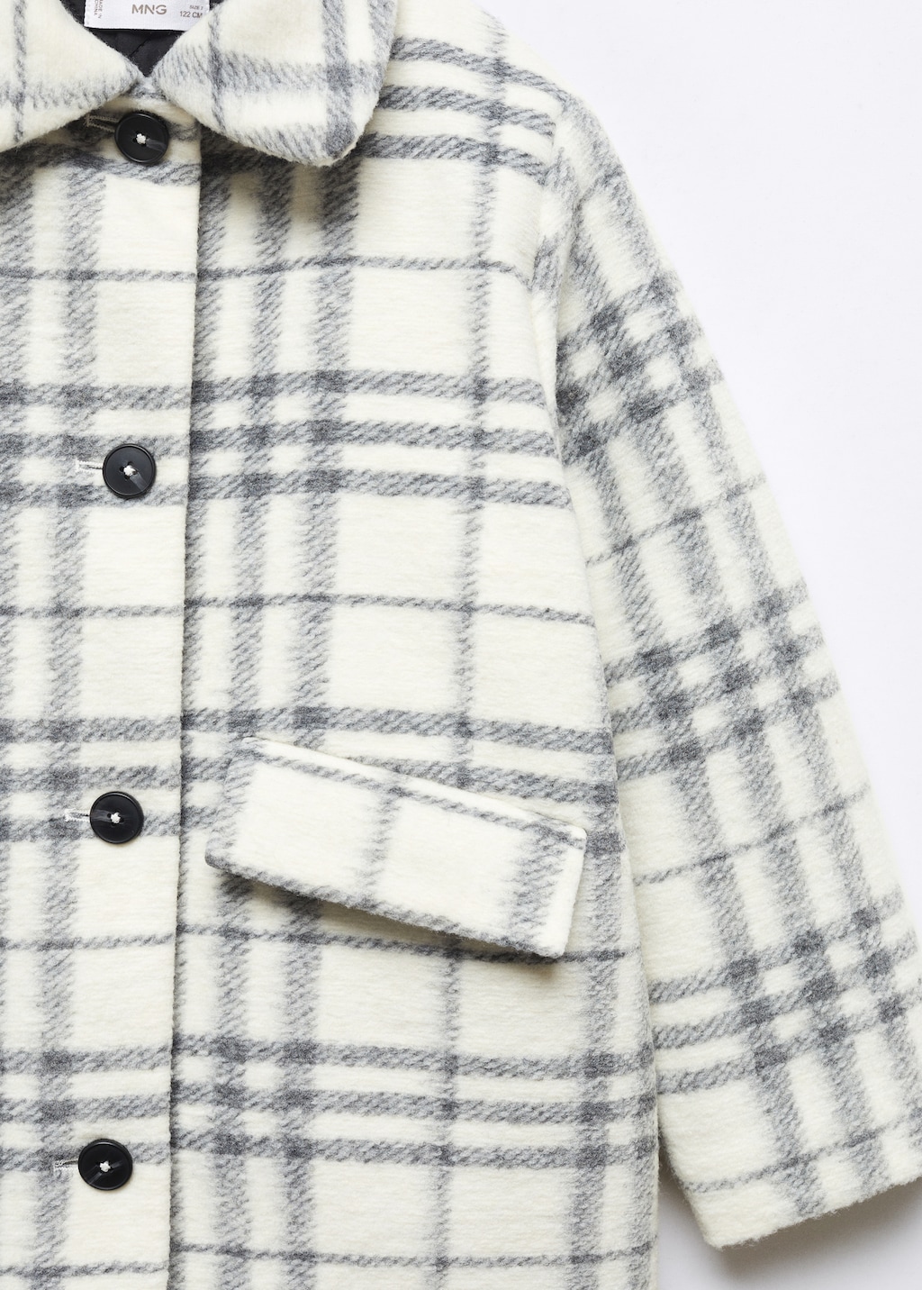 Check pattern textured coat - Details of the article 8