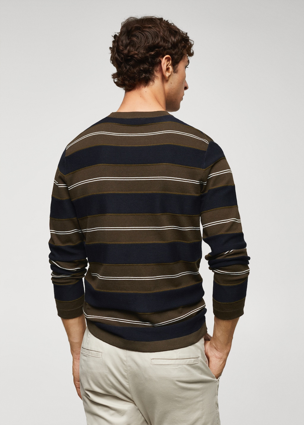 Striped fine-knit sweater - Reverse of the article