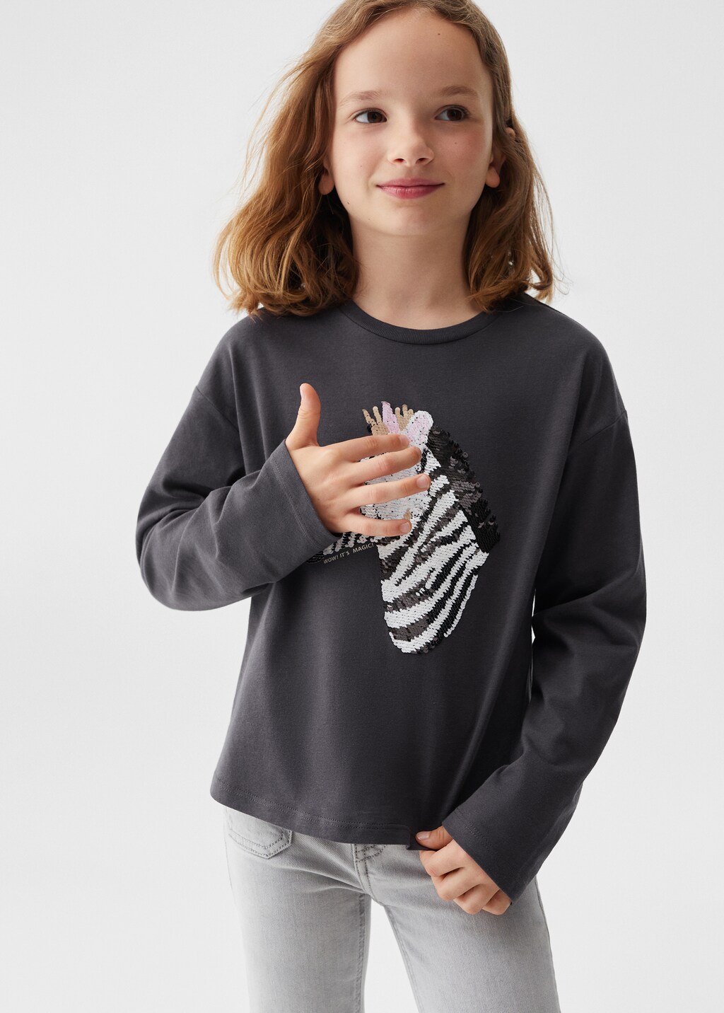 T-shirt animal sequins - Plan moyen