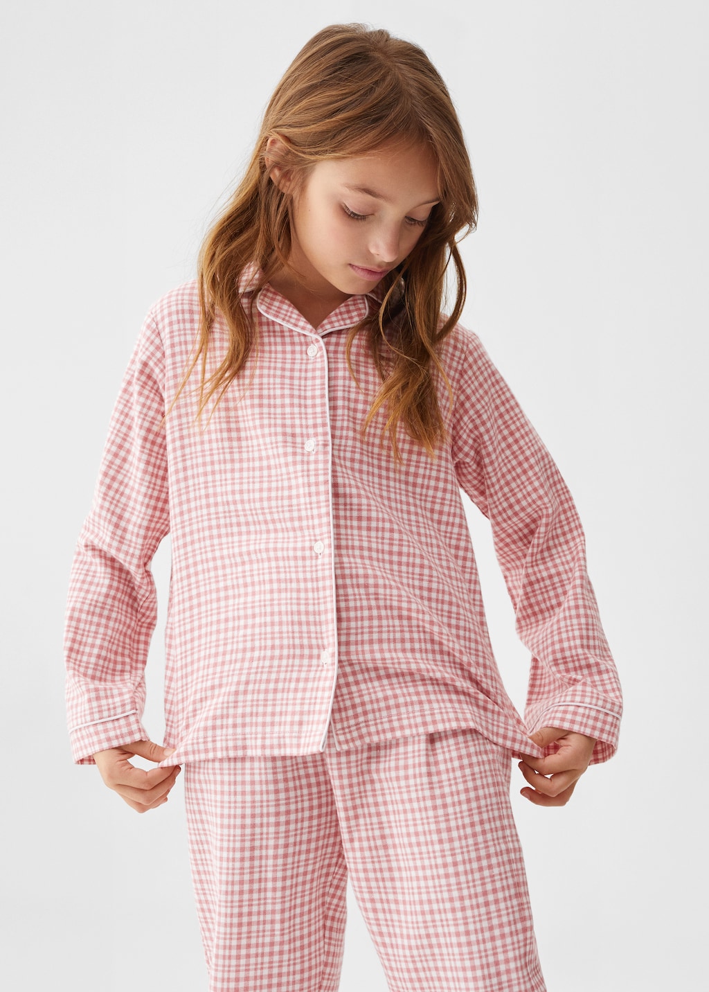 Two-pieces check long pyjamas - Medium plane