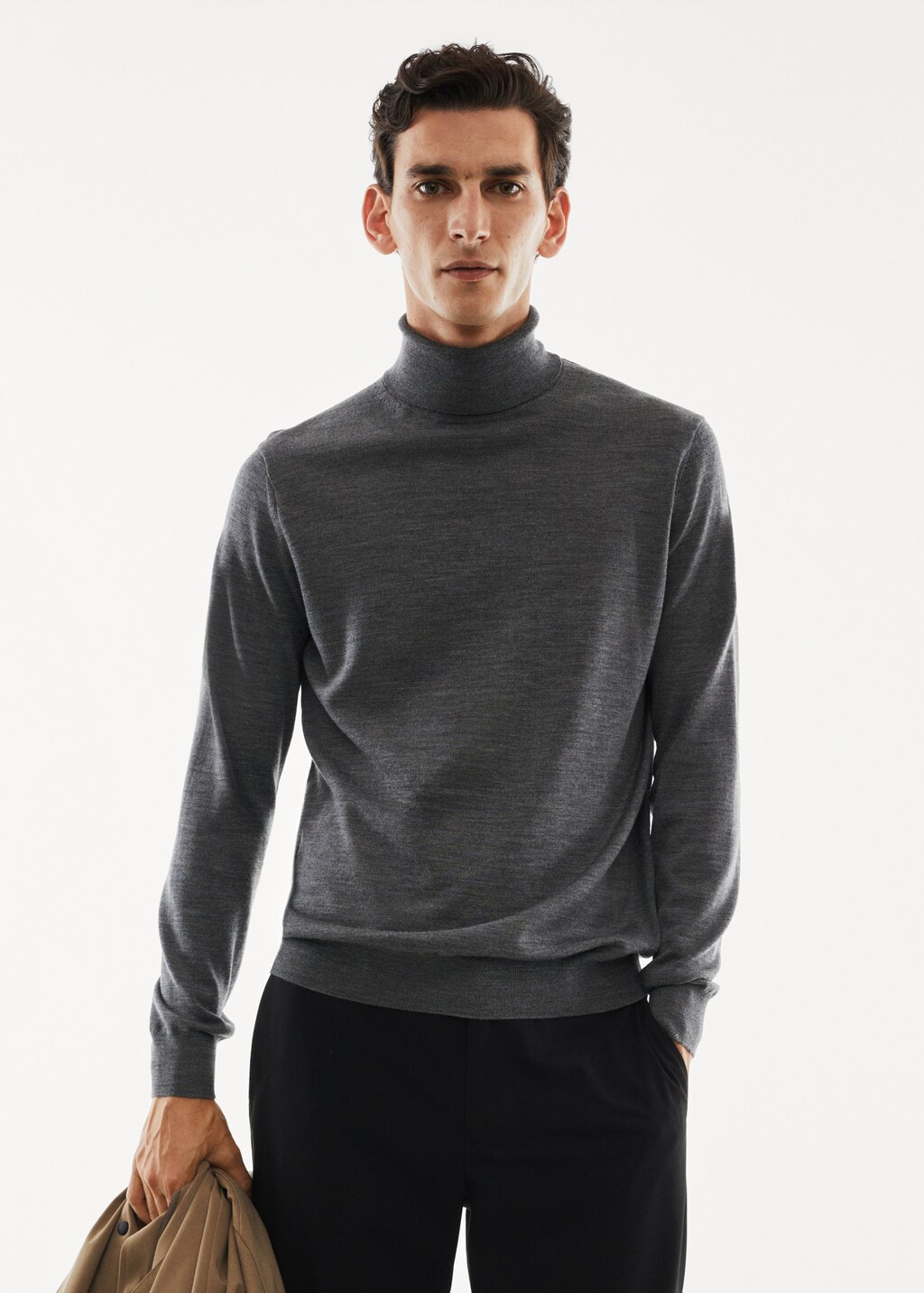 100% merino wool turtleneck sweater - Medium plane