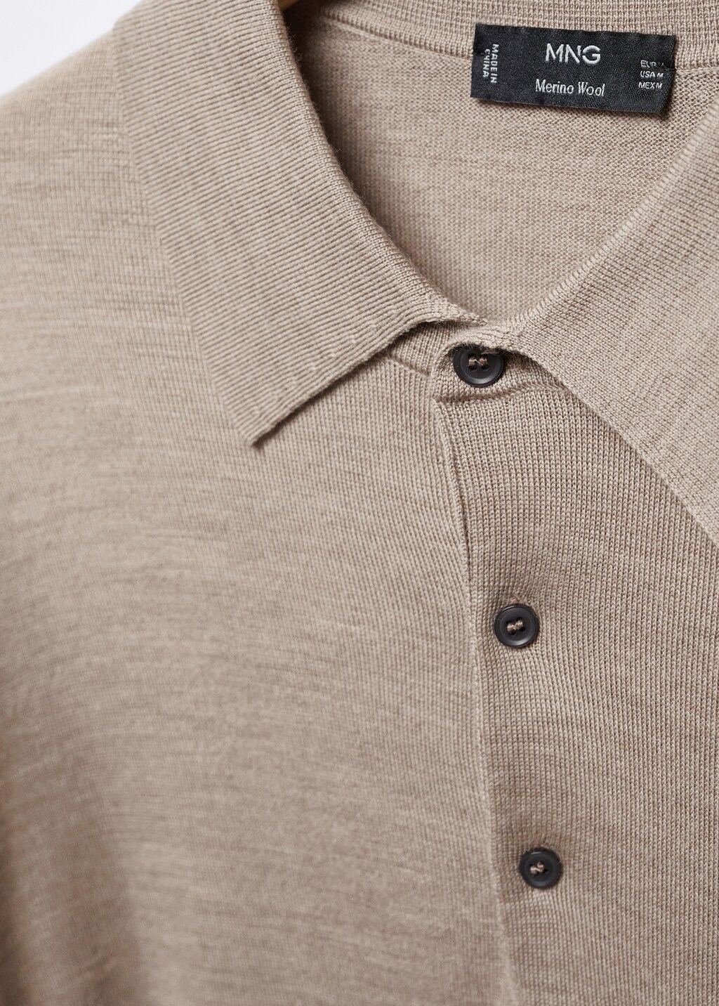 100% merino wool long- sleeved polo shirt - Details of the article 8