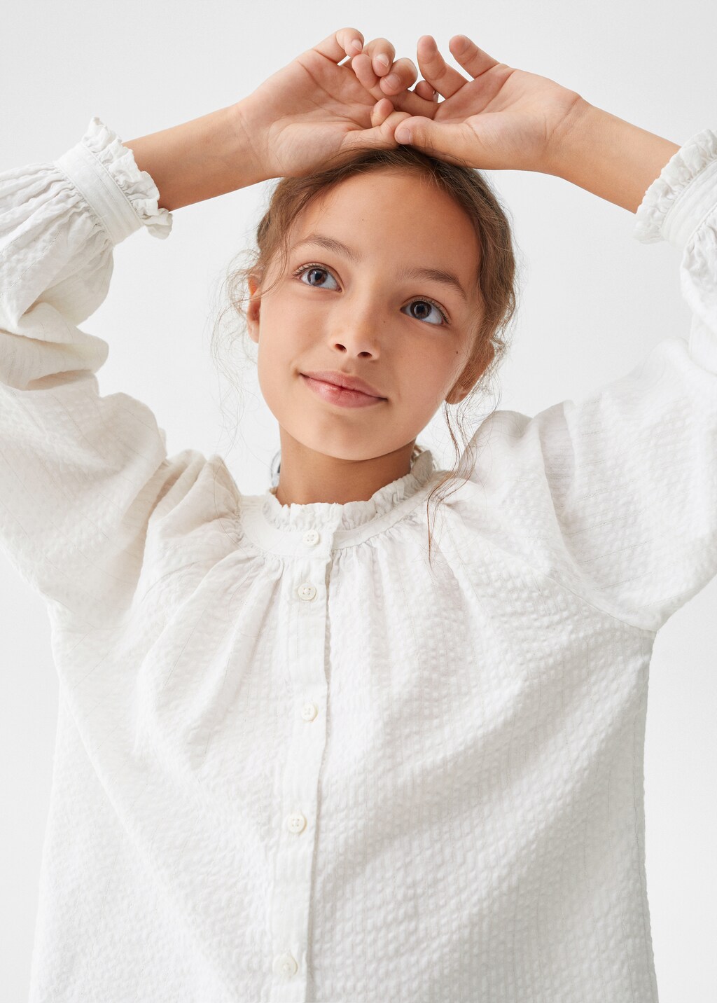 Gathered cotton blouse - Details of the article 1