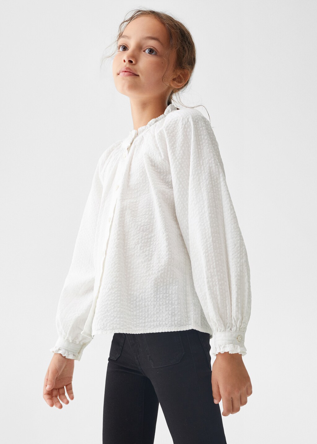 Gathered cotton blouse - Details of the article 4