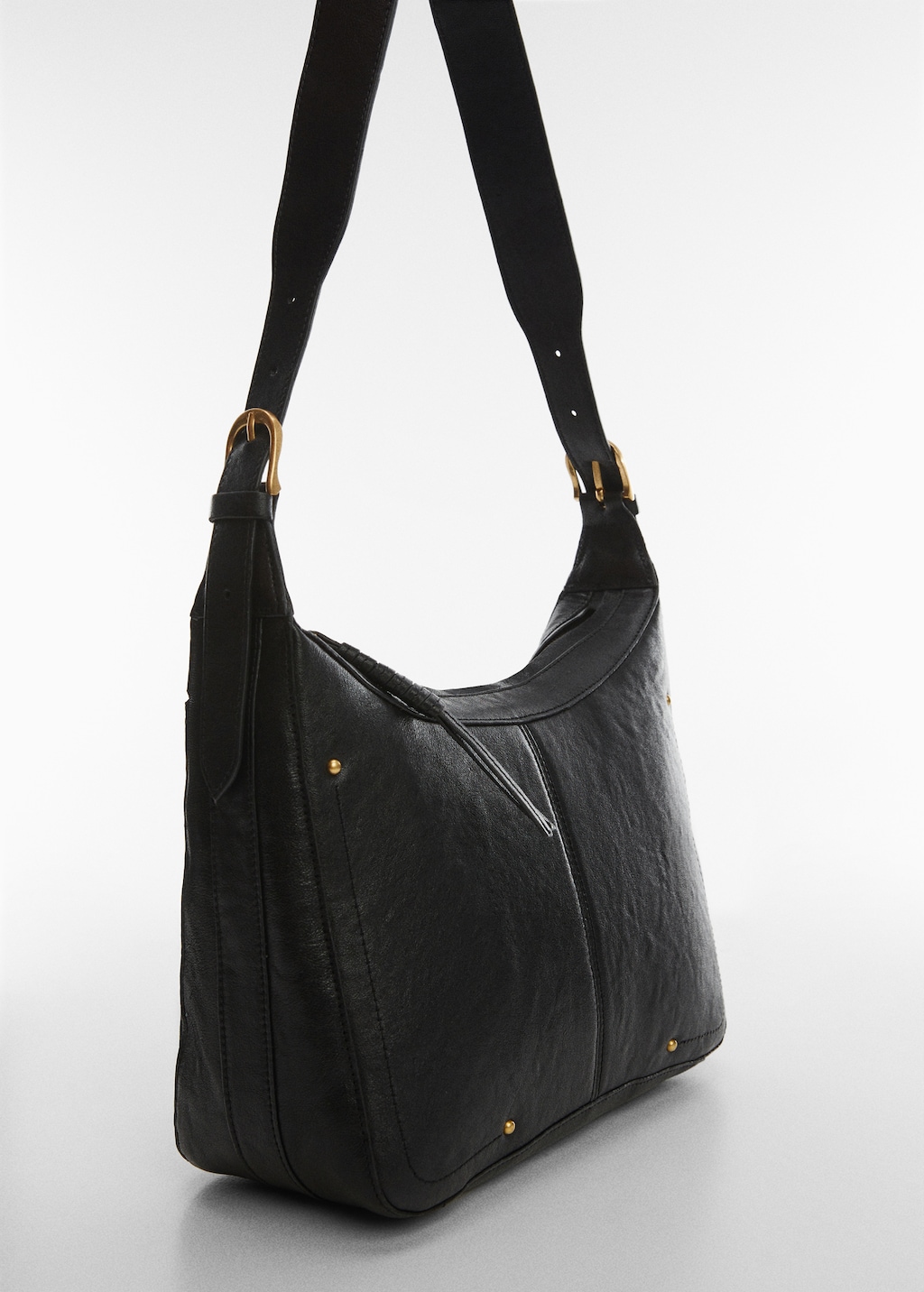 Leather shoulder bag - Medium plane