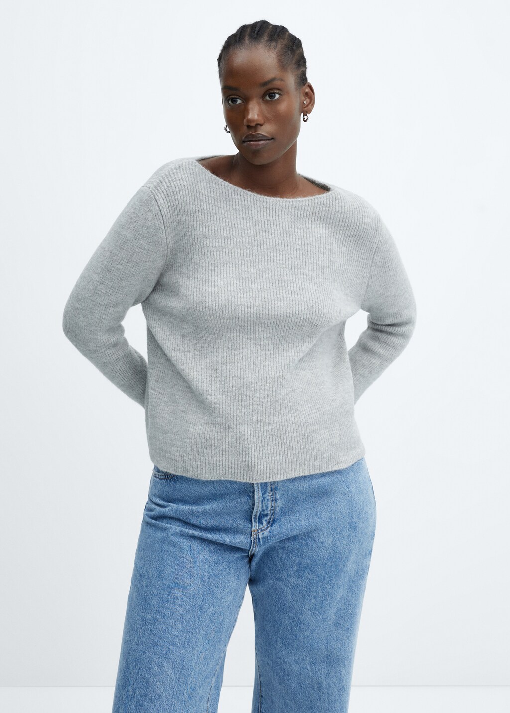 Boat-neck knitted sweater - Details of the article 5