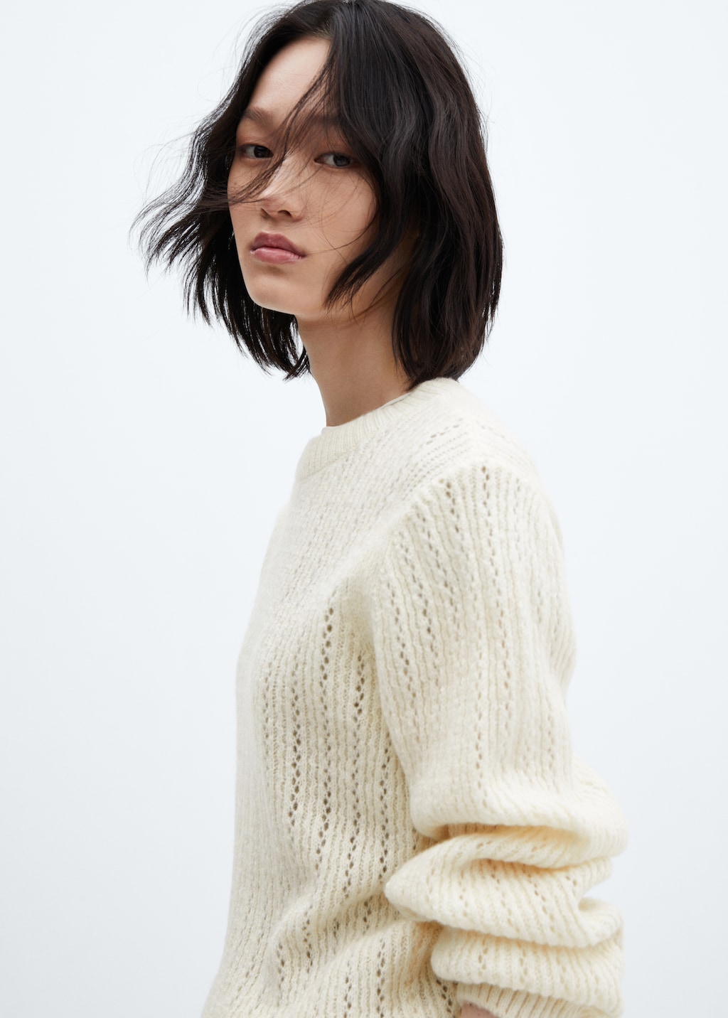 Openwork panel sweater - Details of the article 1