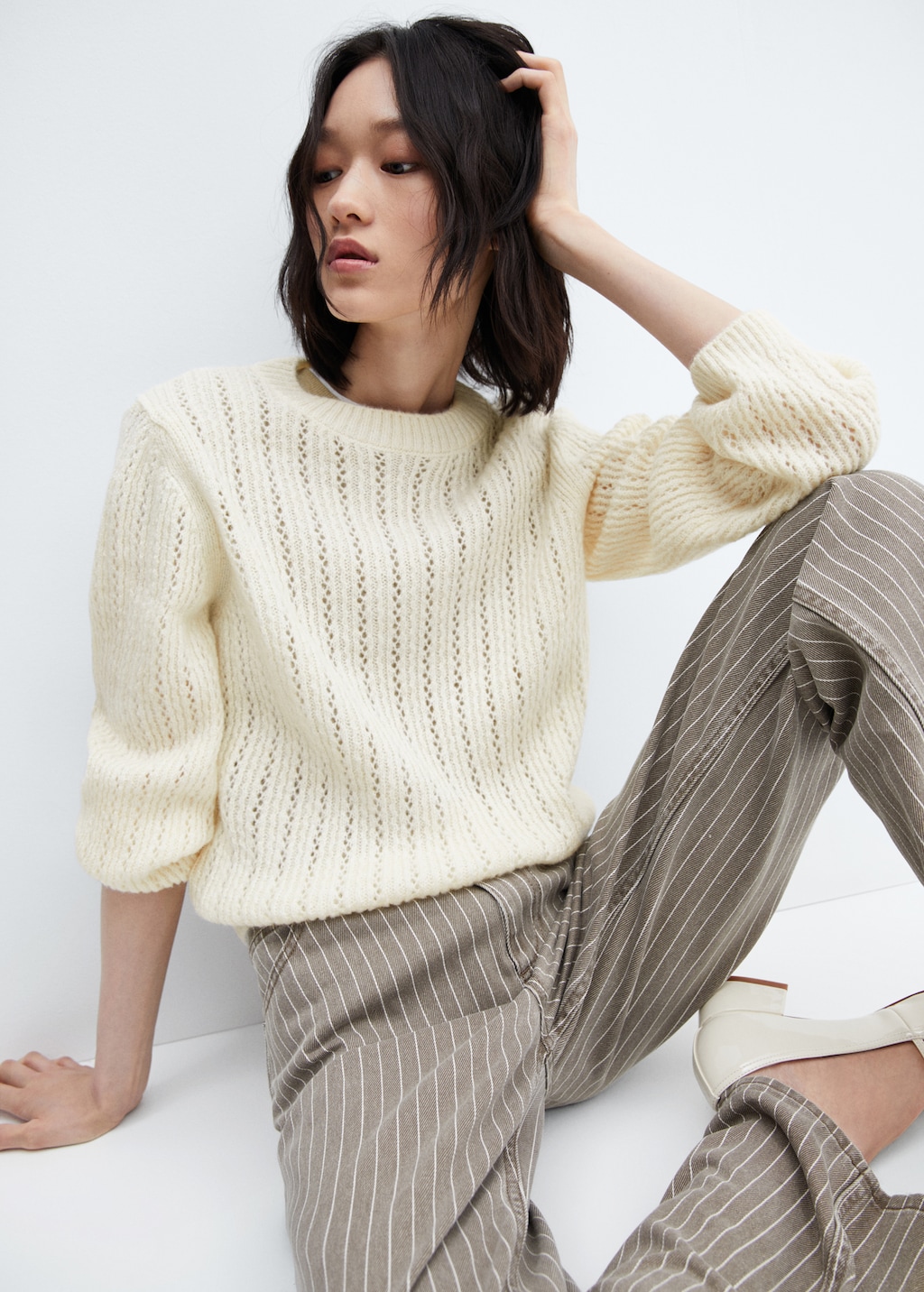 Openwork panel sweater - Details of the article 2