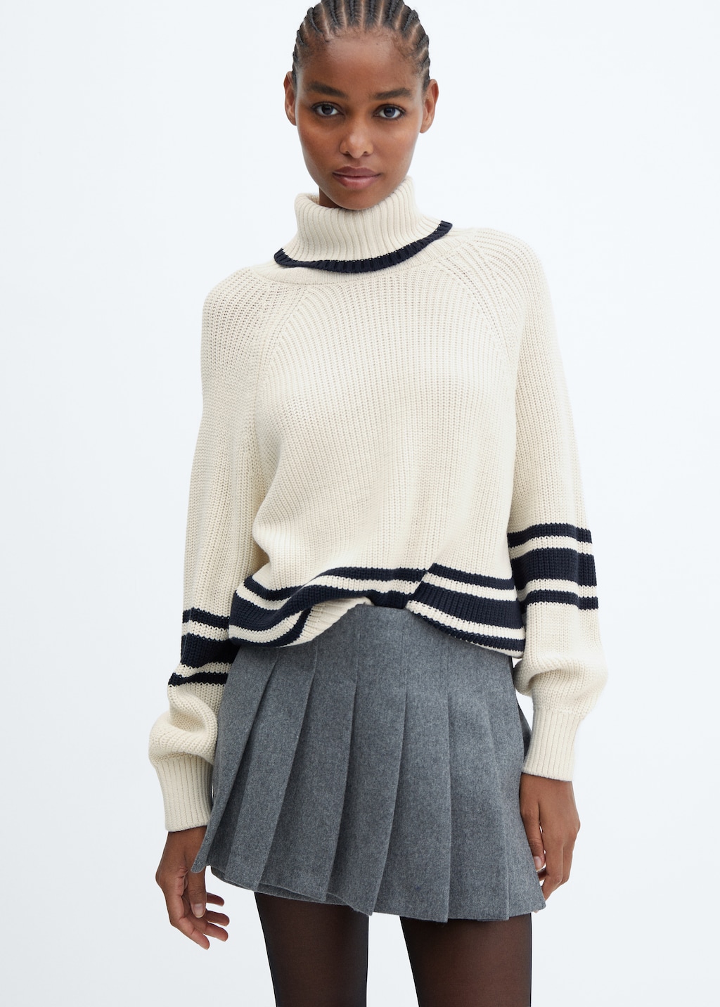 Striped turtleneck sweater - Medium plane