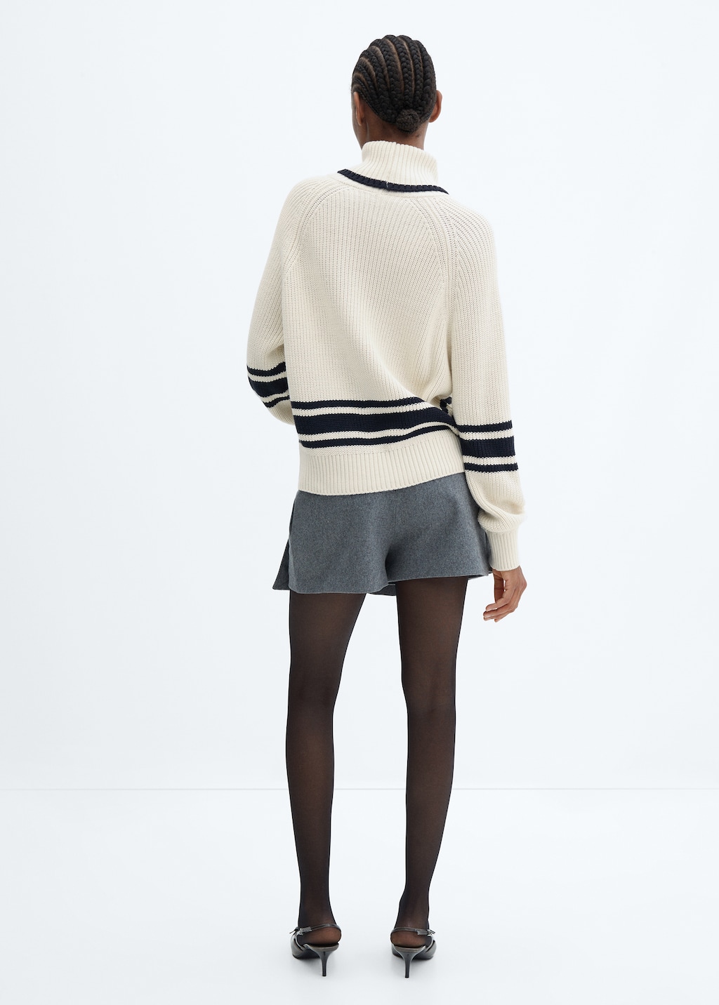 Striped turtleneck sweater - Reverse of the article