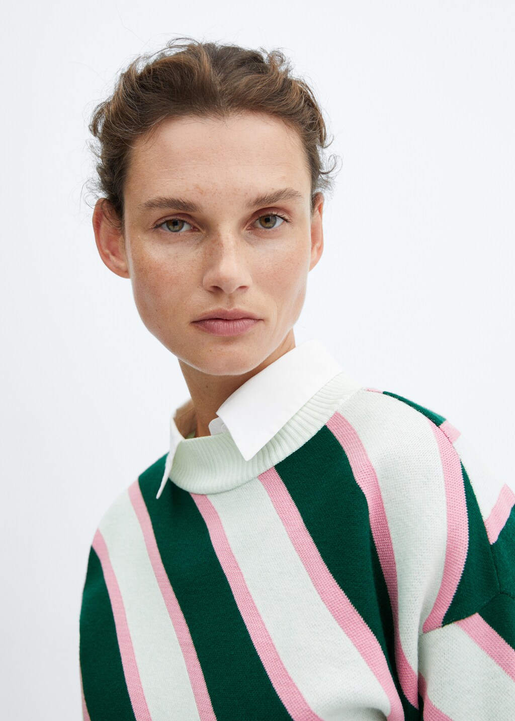 Diagonal-striped sweater - Details of the article 1