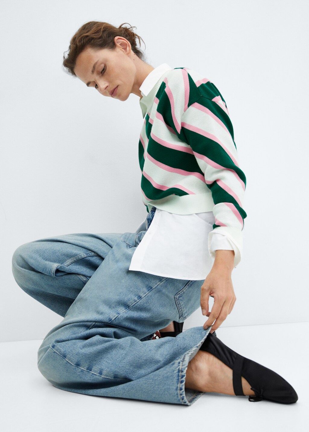 Diagonal-striped sweater - Details of the article 2