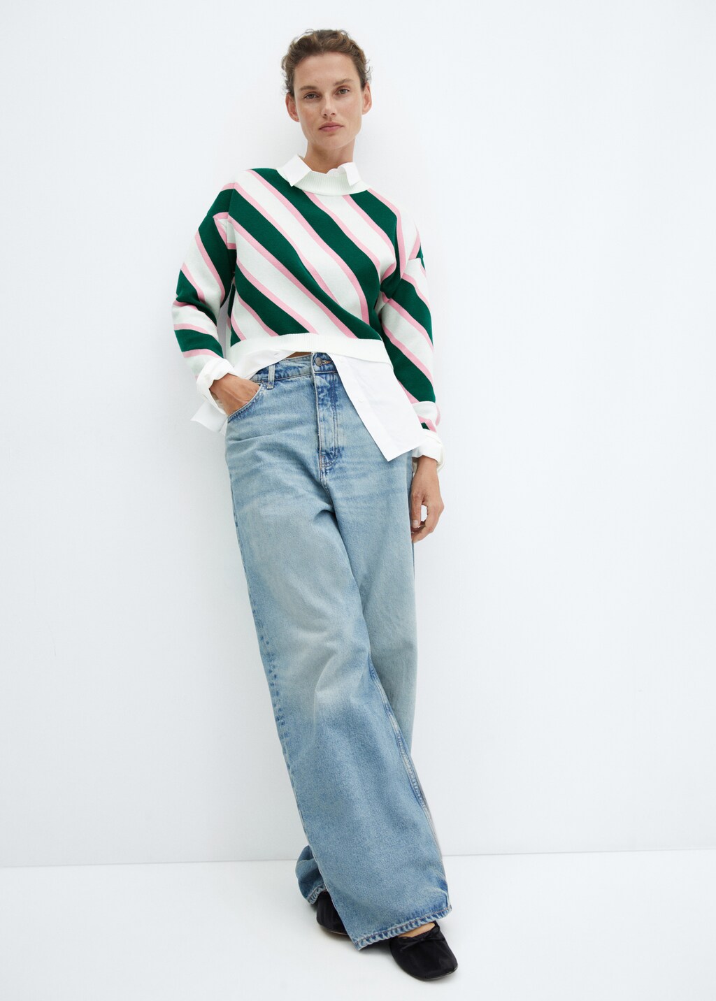 Diagonal-striped sweater - Details of the article 4