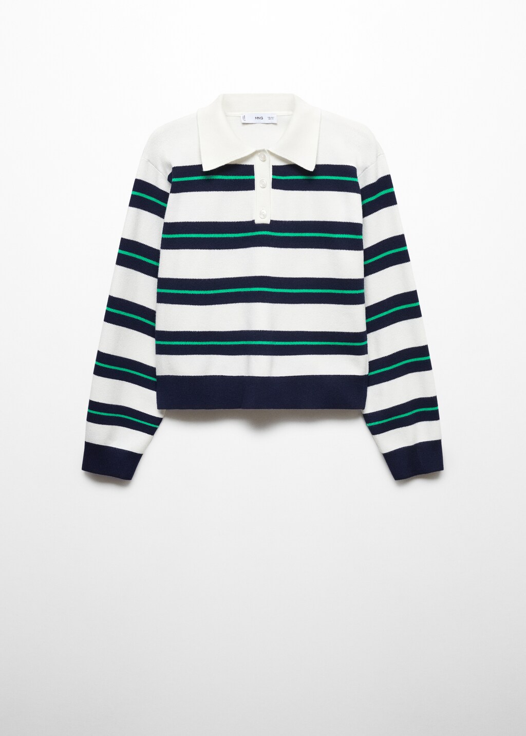 Striped polo-neck sweater - Article without model