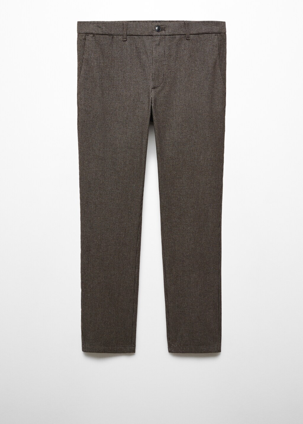 Slim-fit cotton micro-houndstooth slim-fit trousers - Article without model