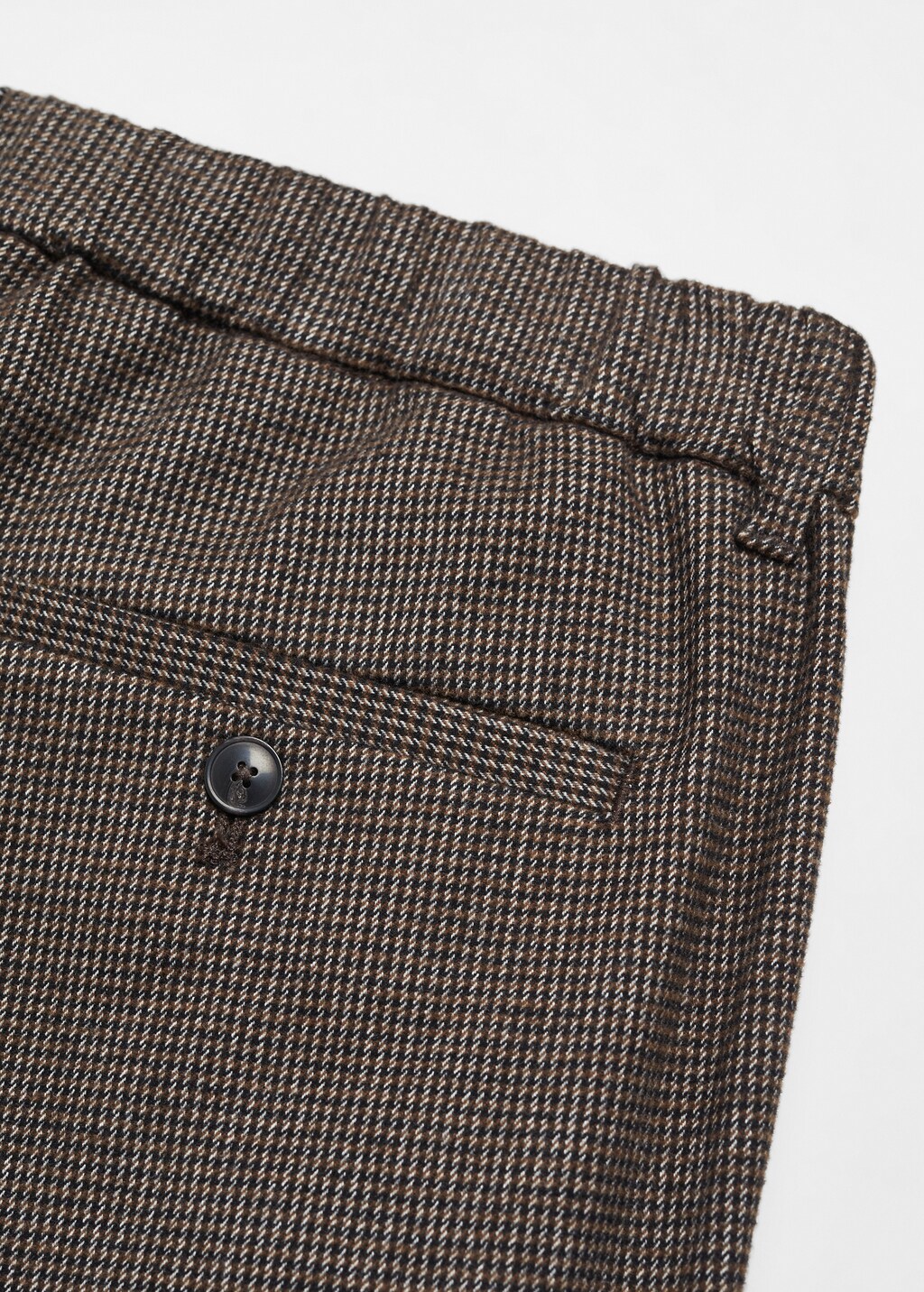 Slim-fit cotton micro-houndstooth slim-fit trousers - Details of the article 8