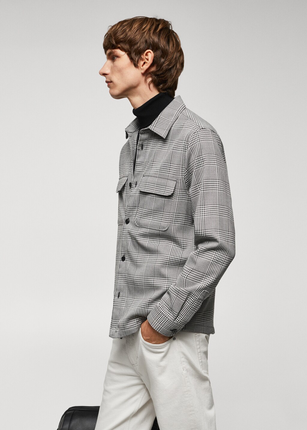 Regular-fit Prince of Wales check overshirt - Details of the article 2