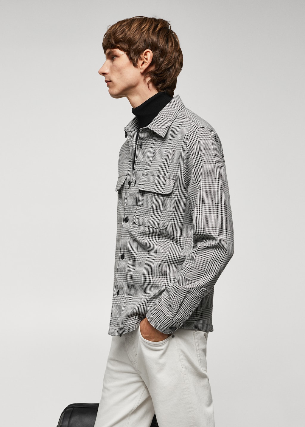 Regular-fit Prince of Wales check overshirt - Details of the article 2