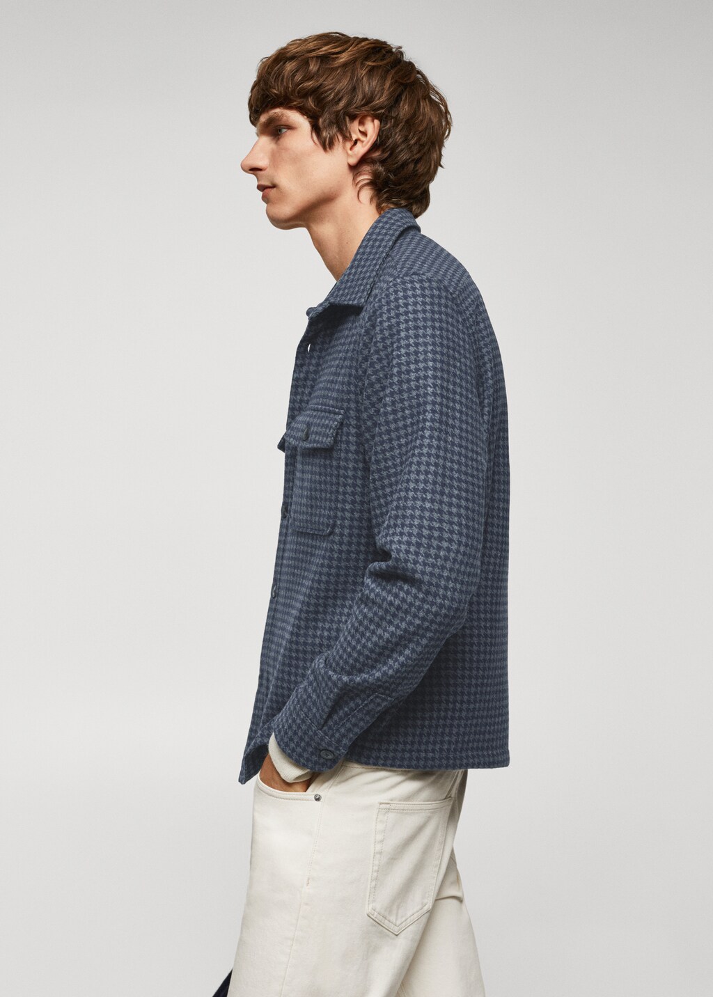 Houndstooth wool overshirt - Details of the article 2