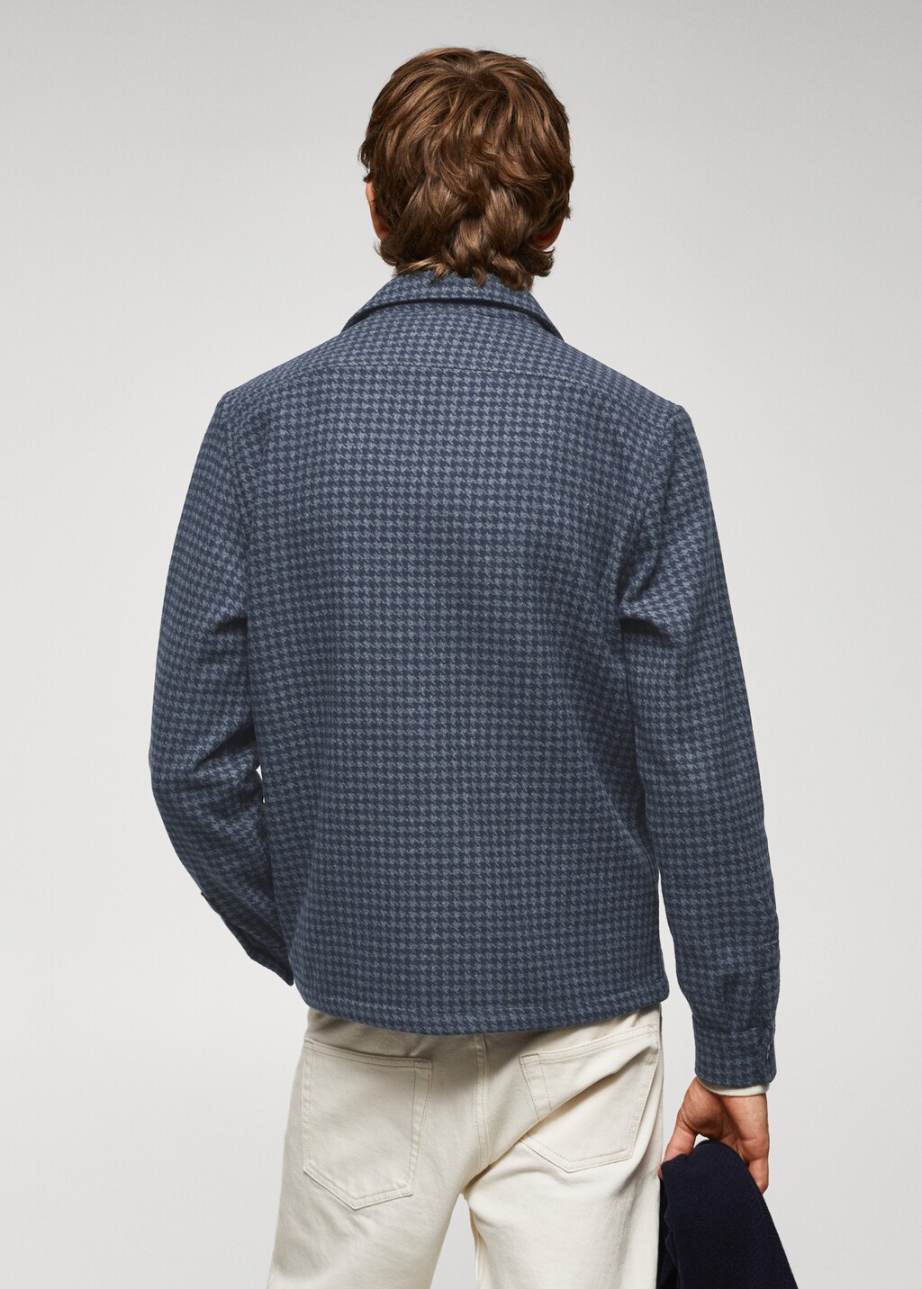 Houndstooth wool overshirt - Reverse of the article