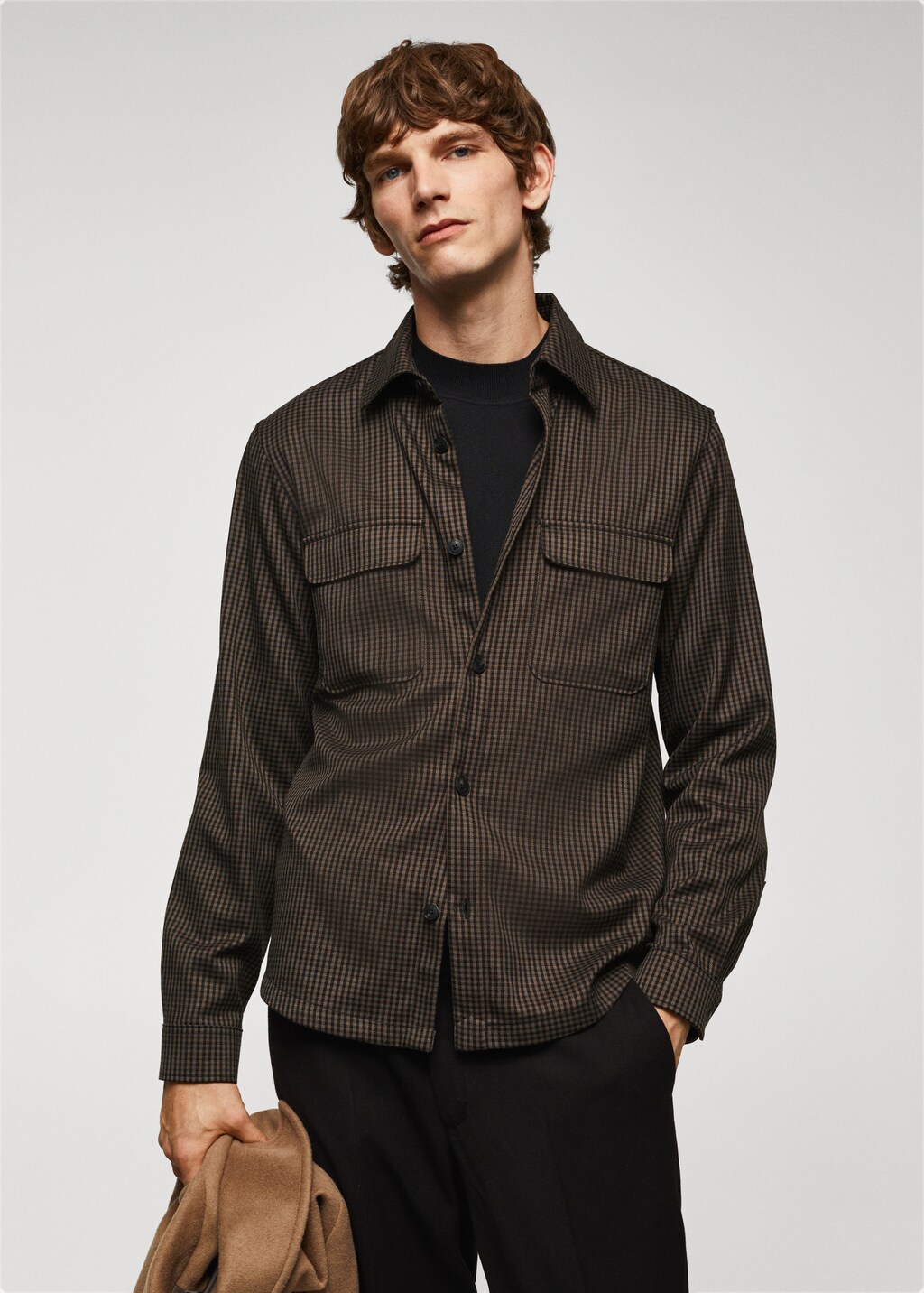 Regular fit pockets overshirt - Medium plane