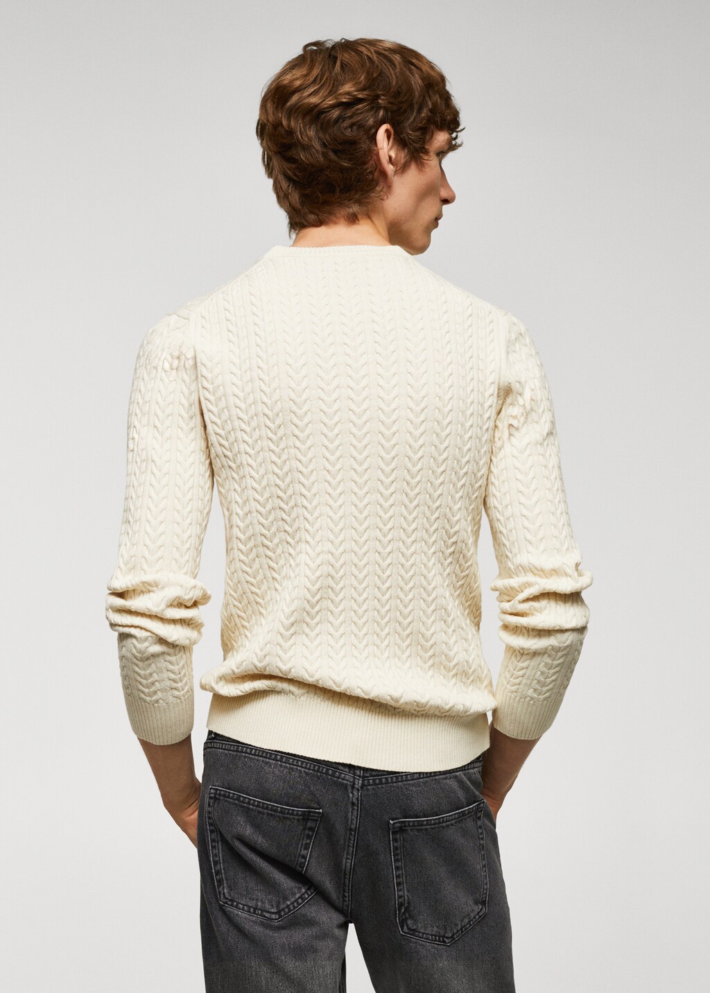 Braided cotton sweater - Reverse of the article