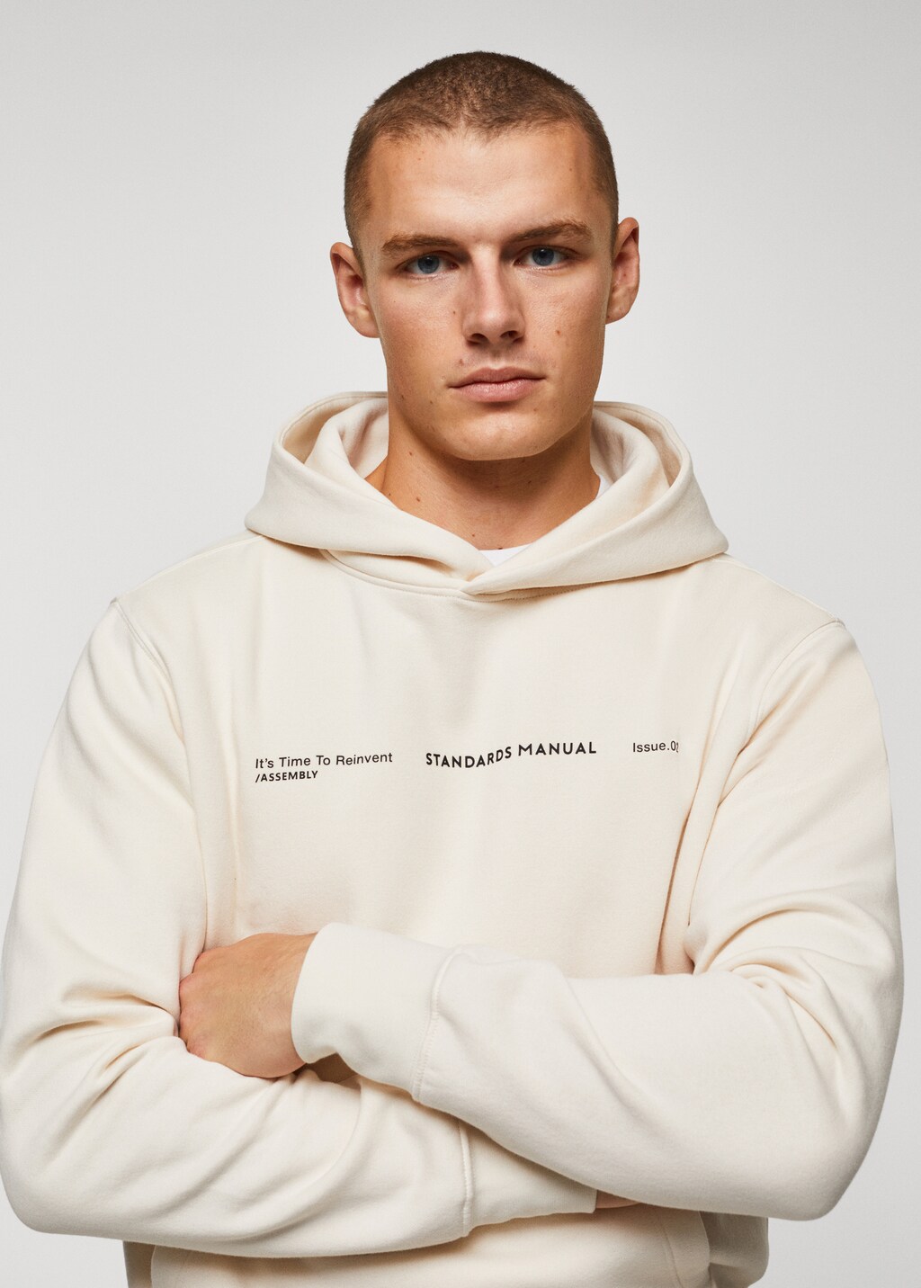 Cotton hooded sweatshirt text - Details of the article 1