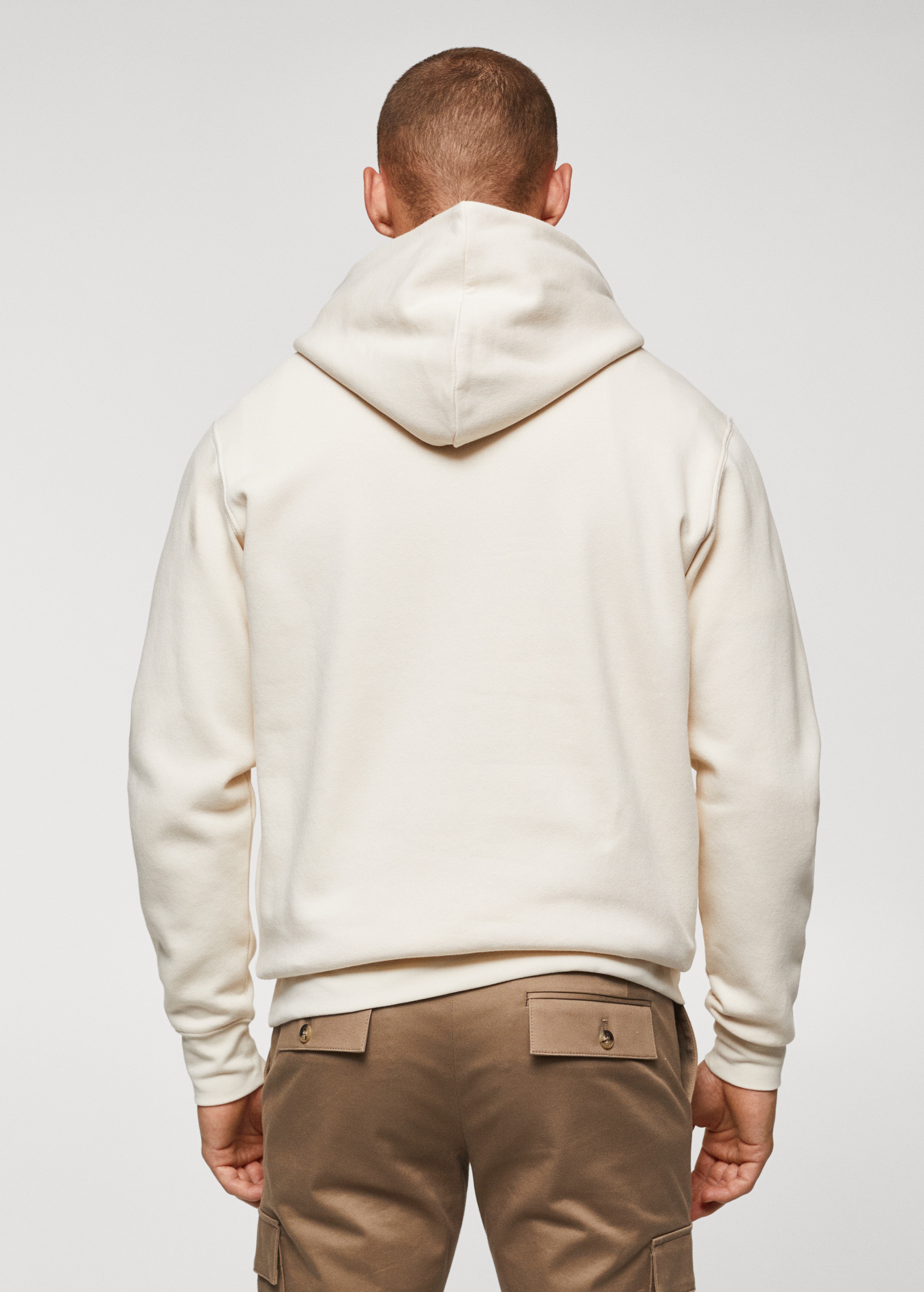 Cotton hooded sweatshirt text - Reverse of the article