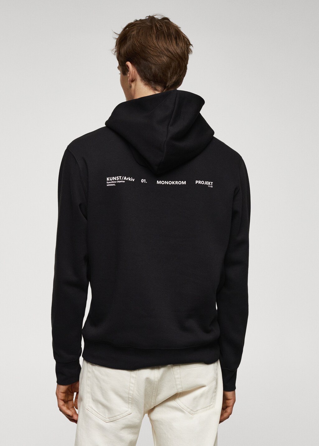 Mens black hoodie with white writing sale