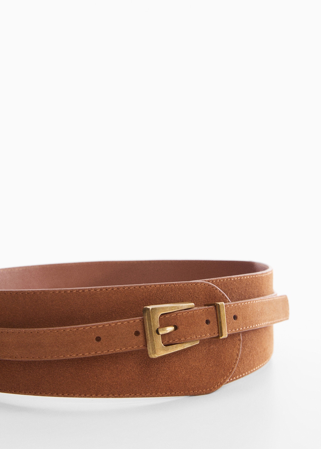 Wide leather belt - Medium plane