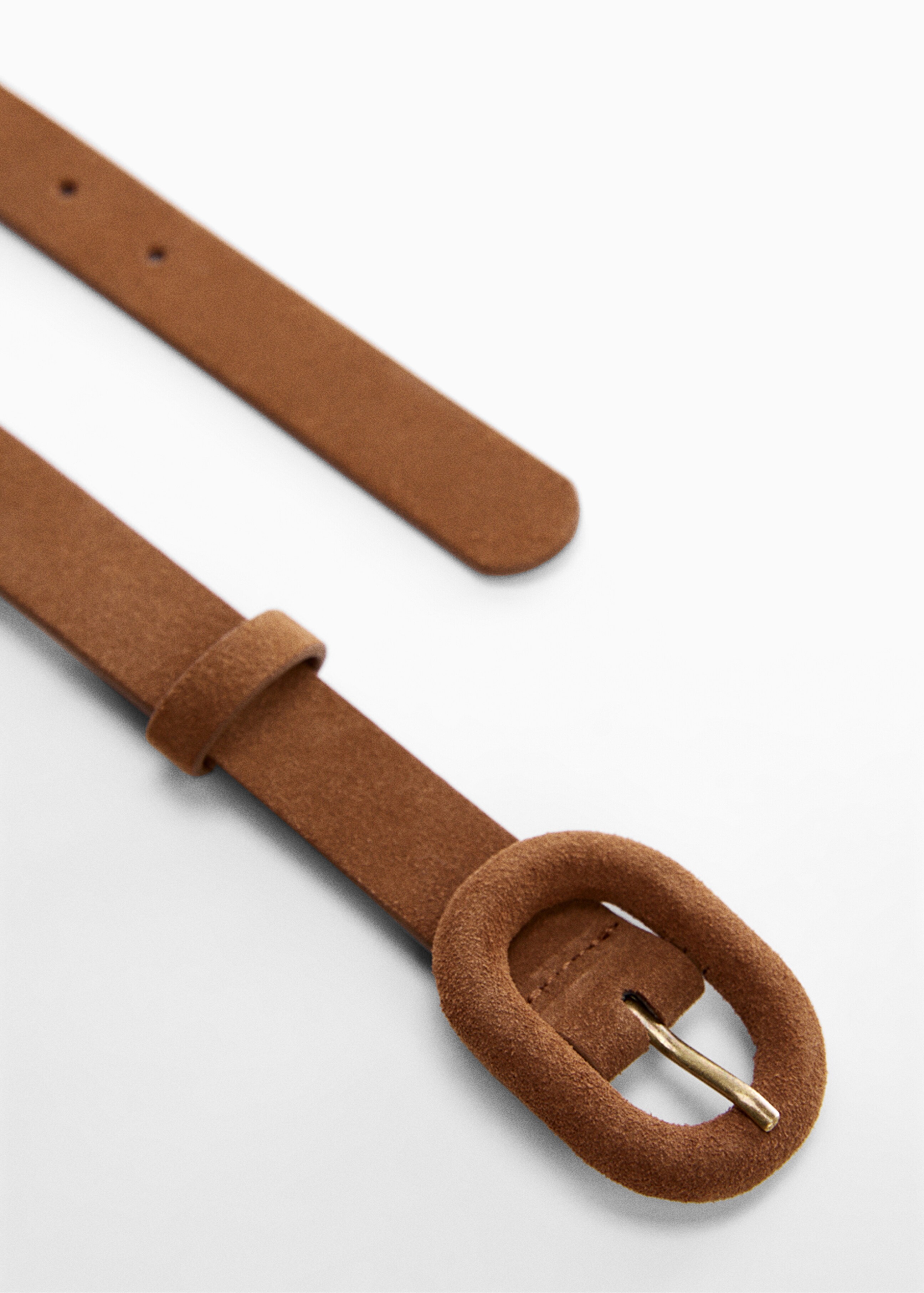 Leather belt with wide buckle - Medium plane