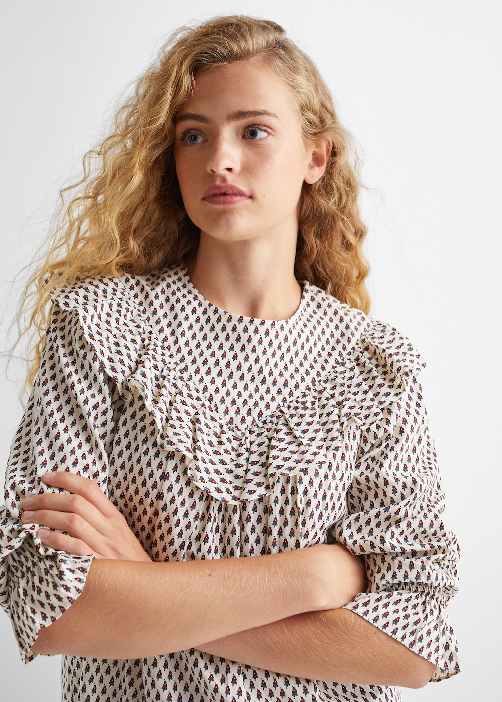 Ruffles printed blouse - Details of the article 1