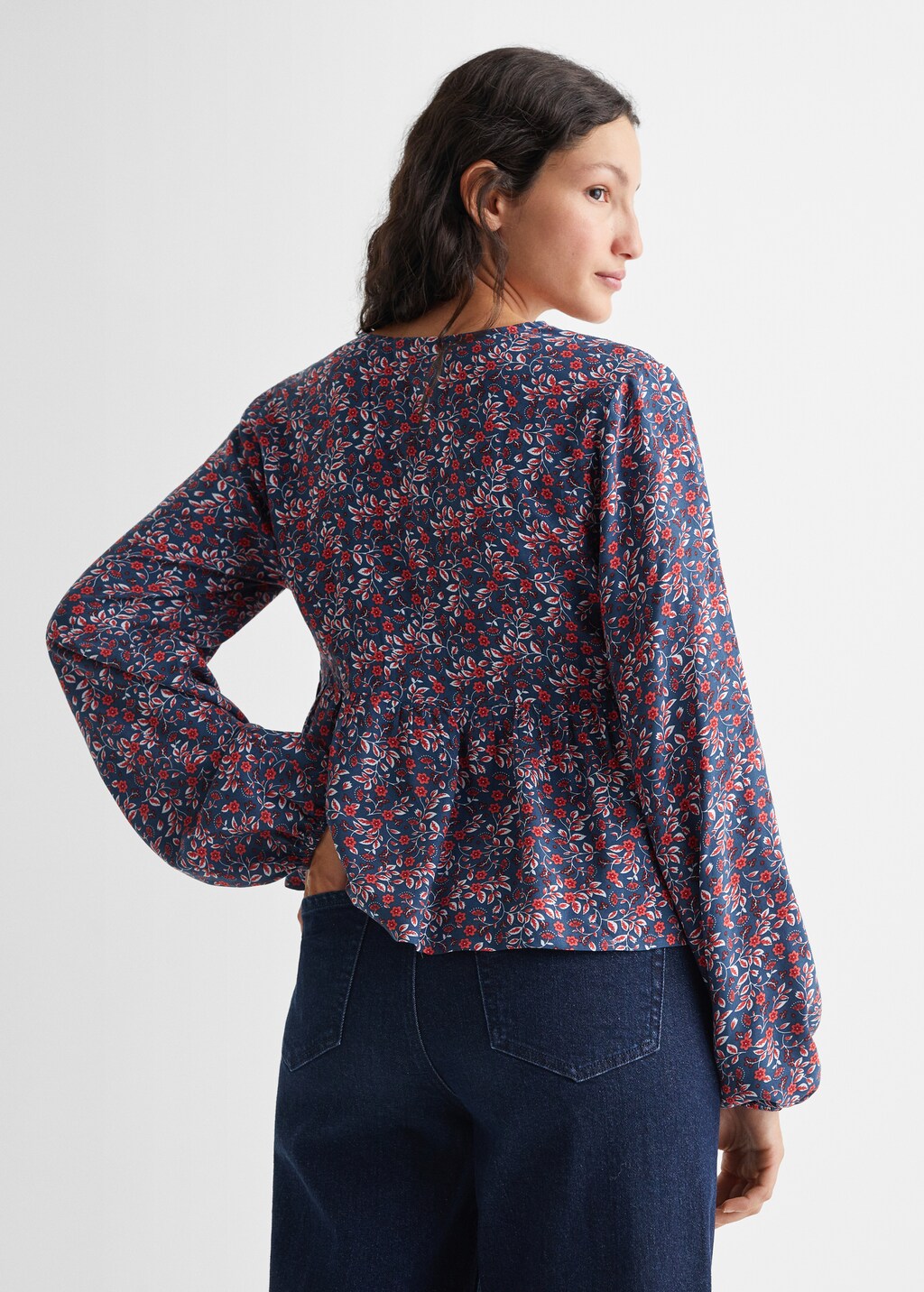 Blouse met bloemetjesprint - Achterkant van het artikel