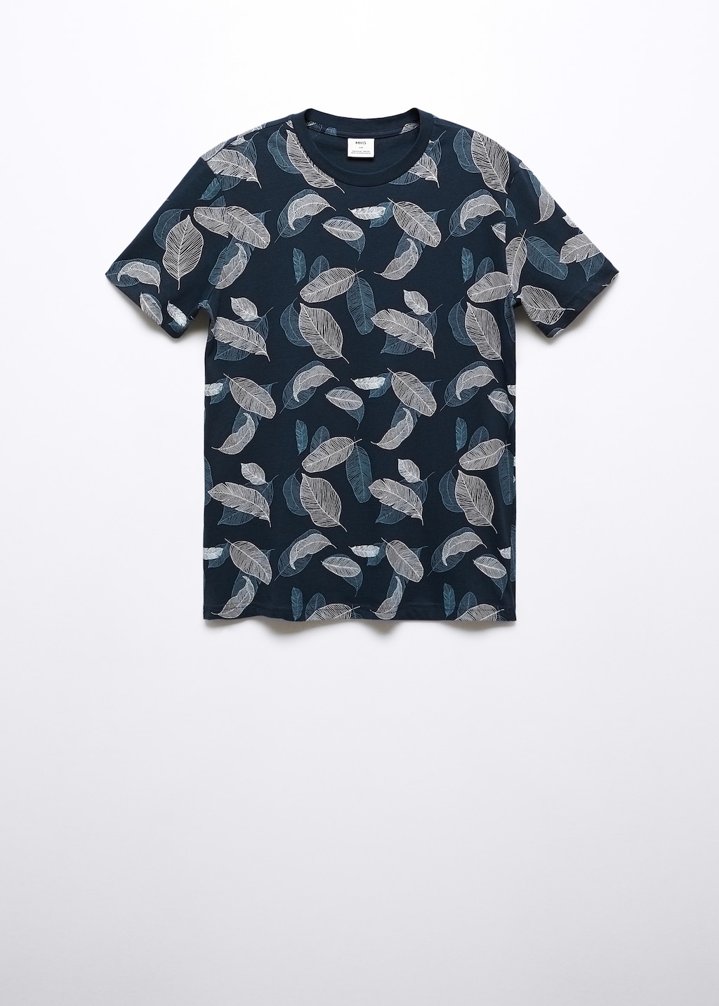 Leaf-print cotton T-shirt - Article without model