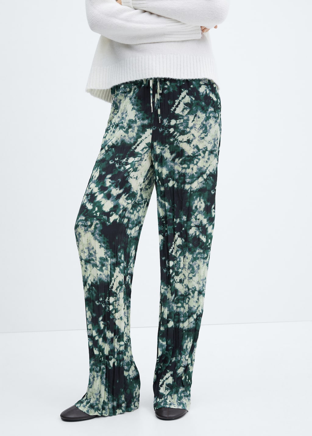 Pleated tie-dye trousers - Medium plane