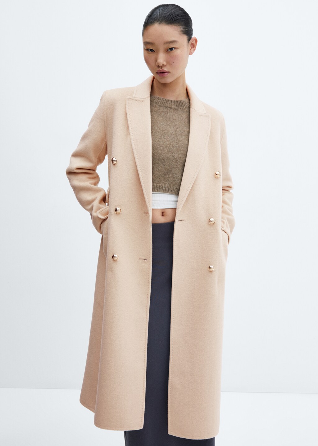 Beige wool coat womens online