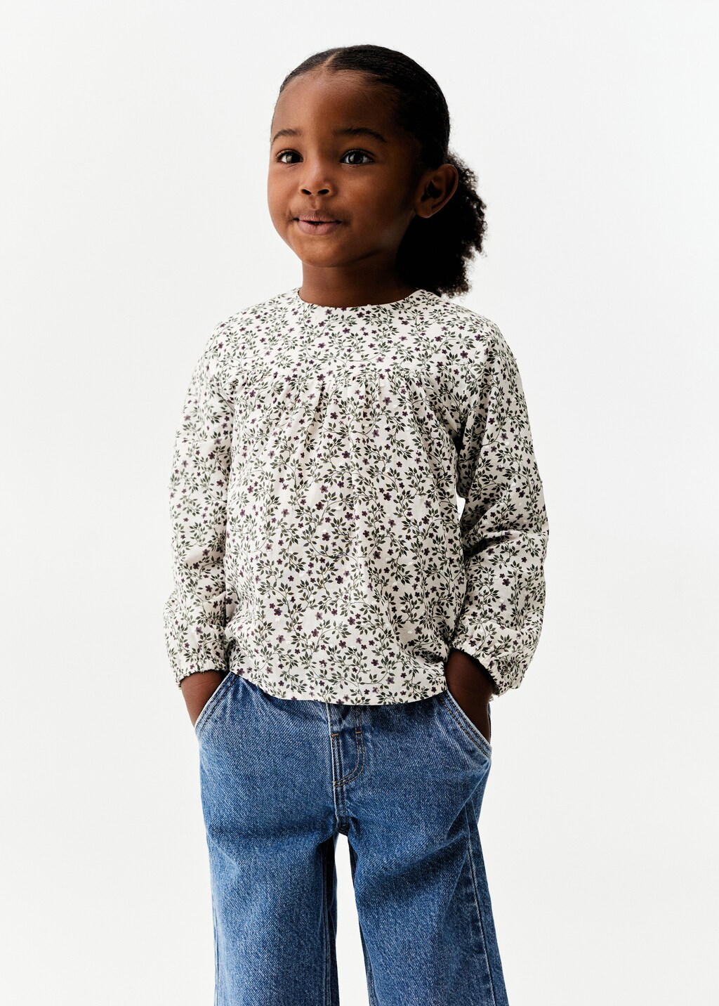 Blouse à fleurs coton - Plan moyen