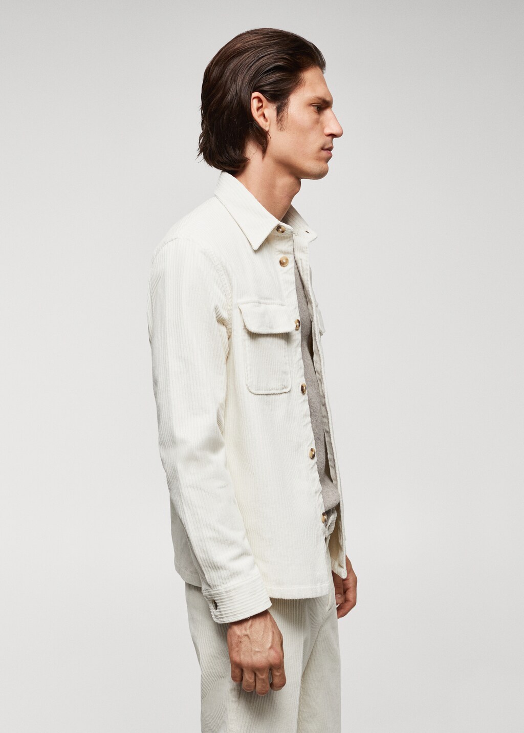 Corduroy pockets overshirt  - Details of the article 2