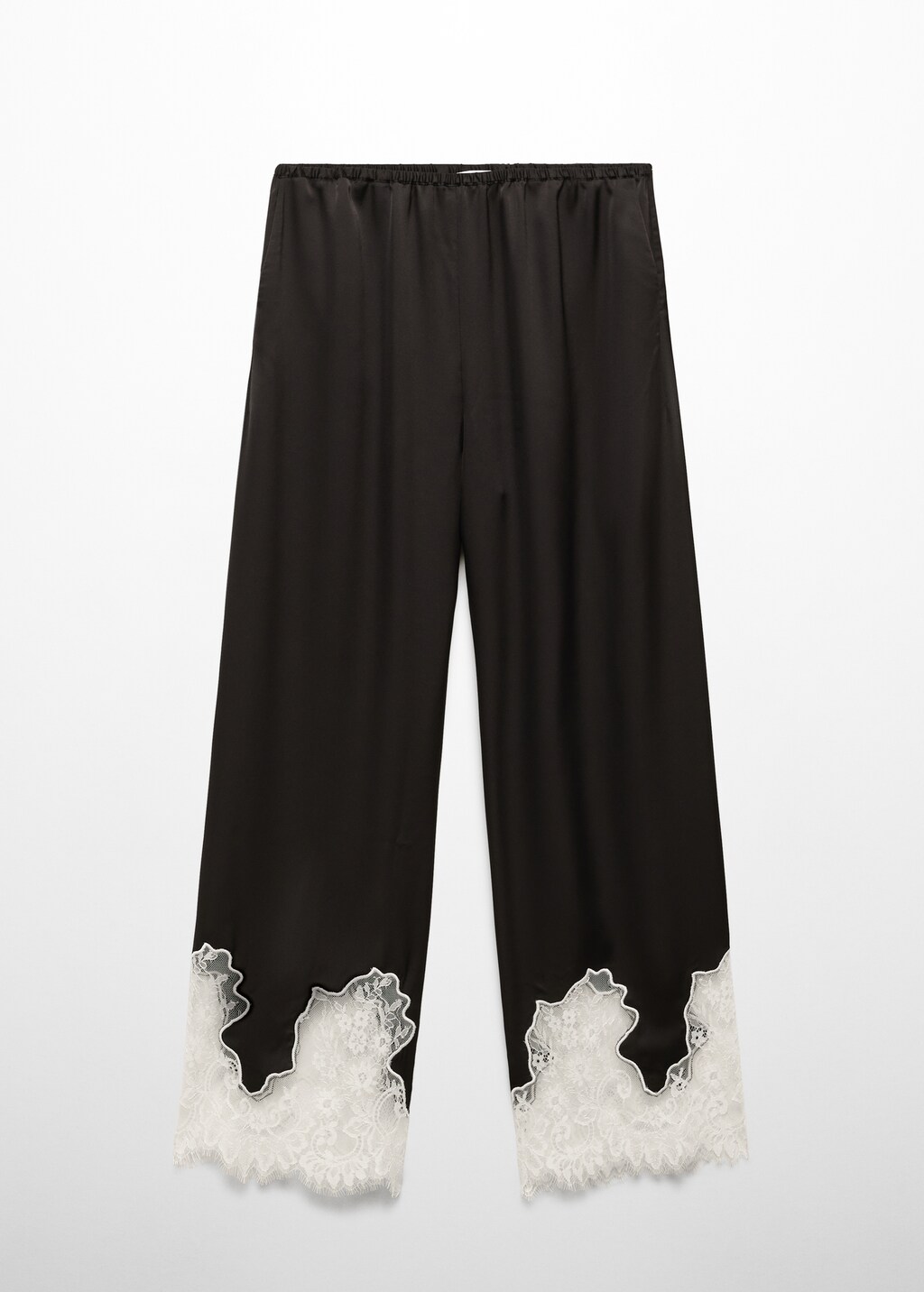 Trousers with lace hem detail  - Article without model