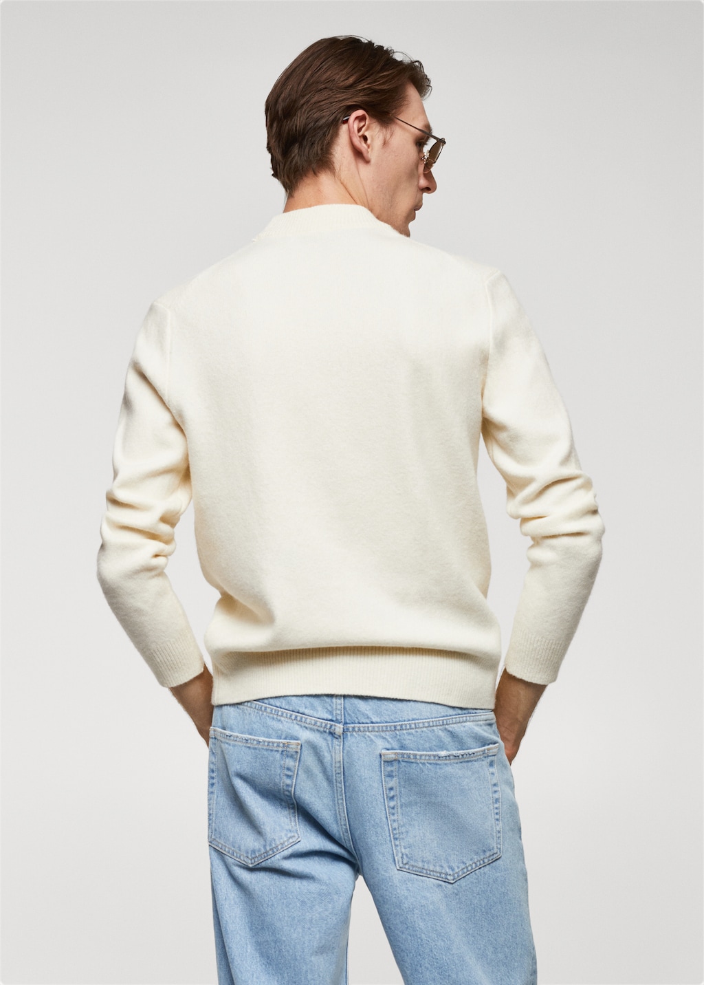 Wool-blend sweater with perkins-neck - Reverse of the article