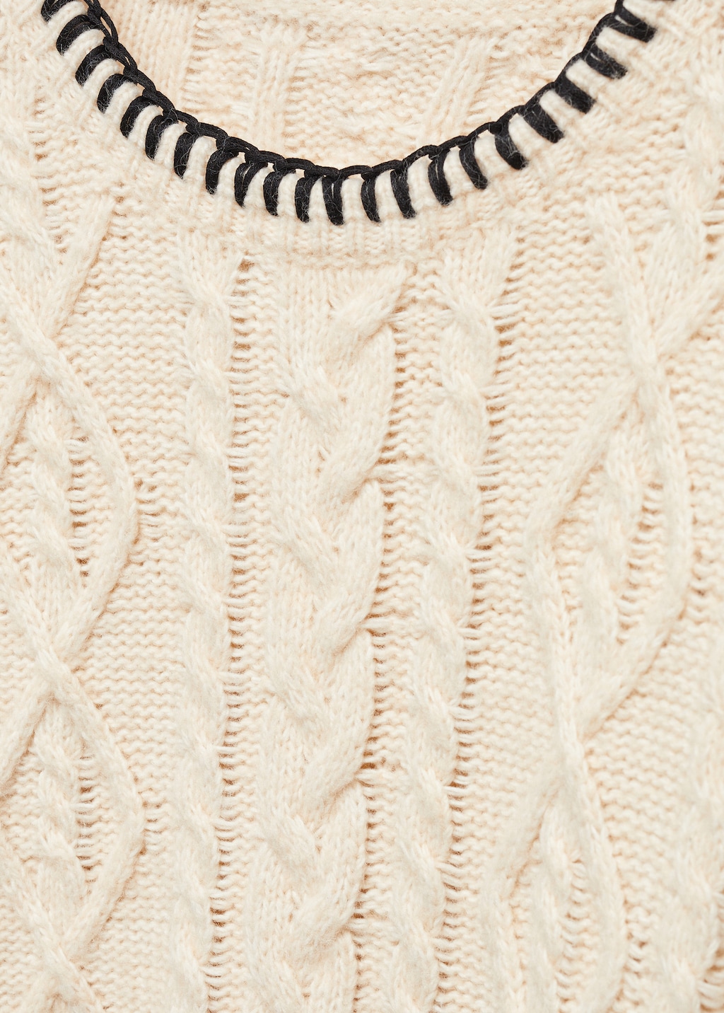 Cable-knit sweater with contrasting trim - Details of the article 8