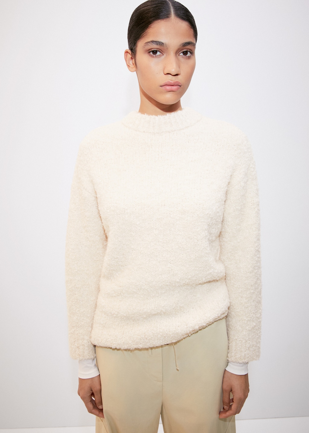 Bouclé-knit wool-blend sweater - Medium plane