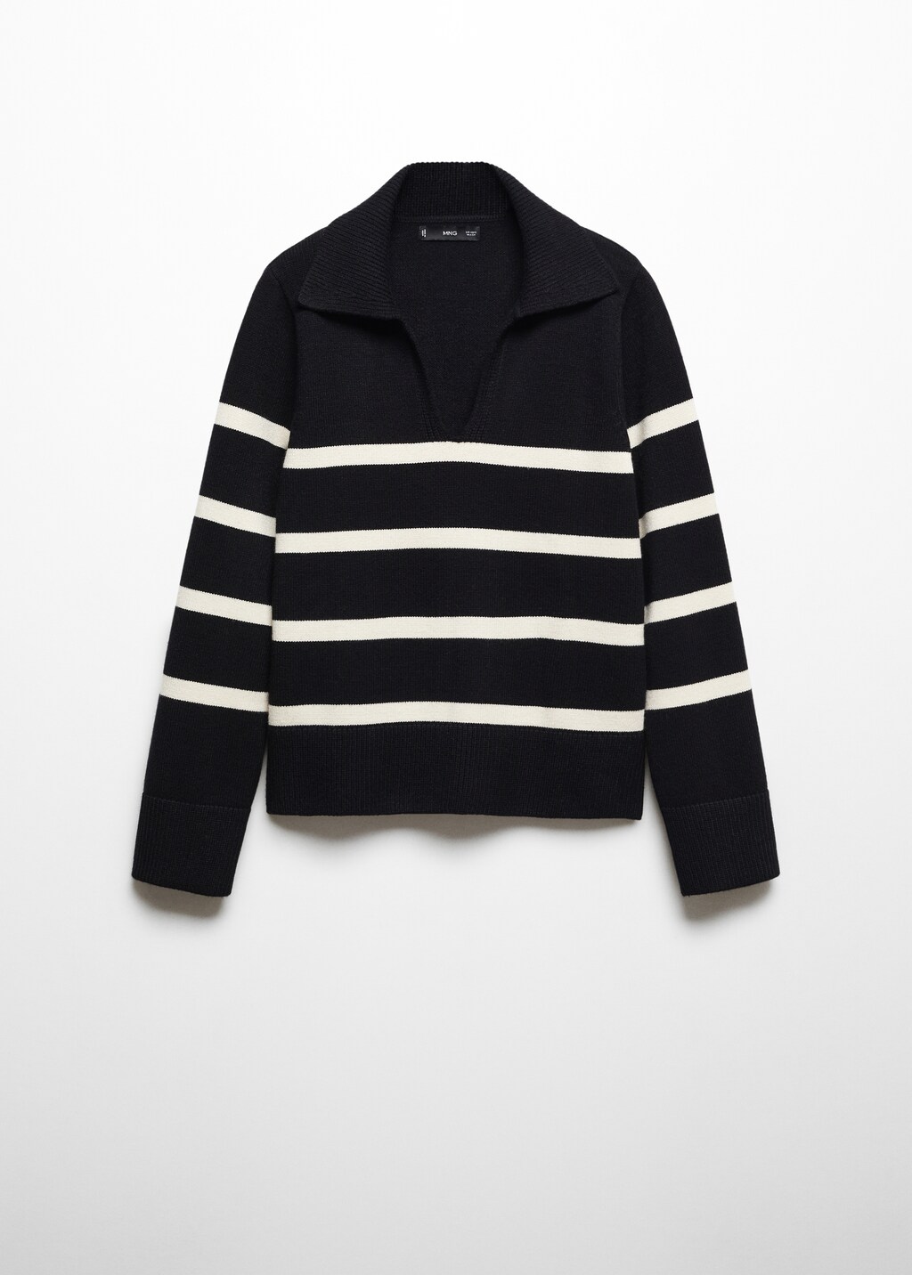 Striped polo-neck sweater - Article without model