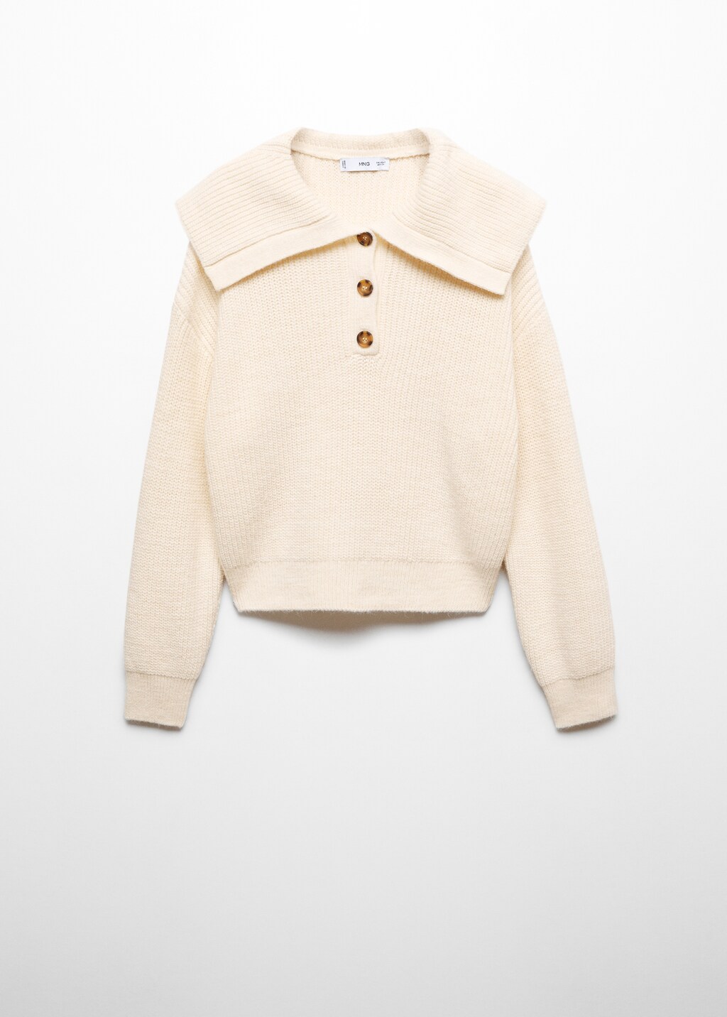 Buttoned collar knit sweater - Article without model