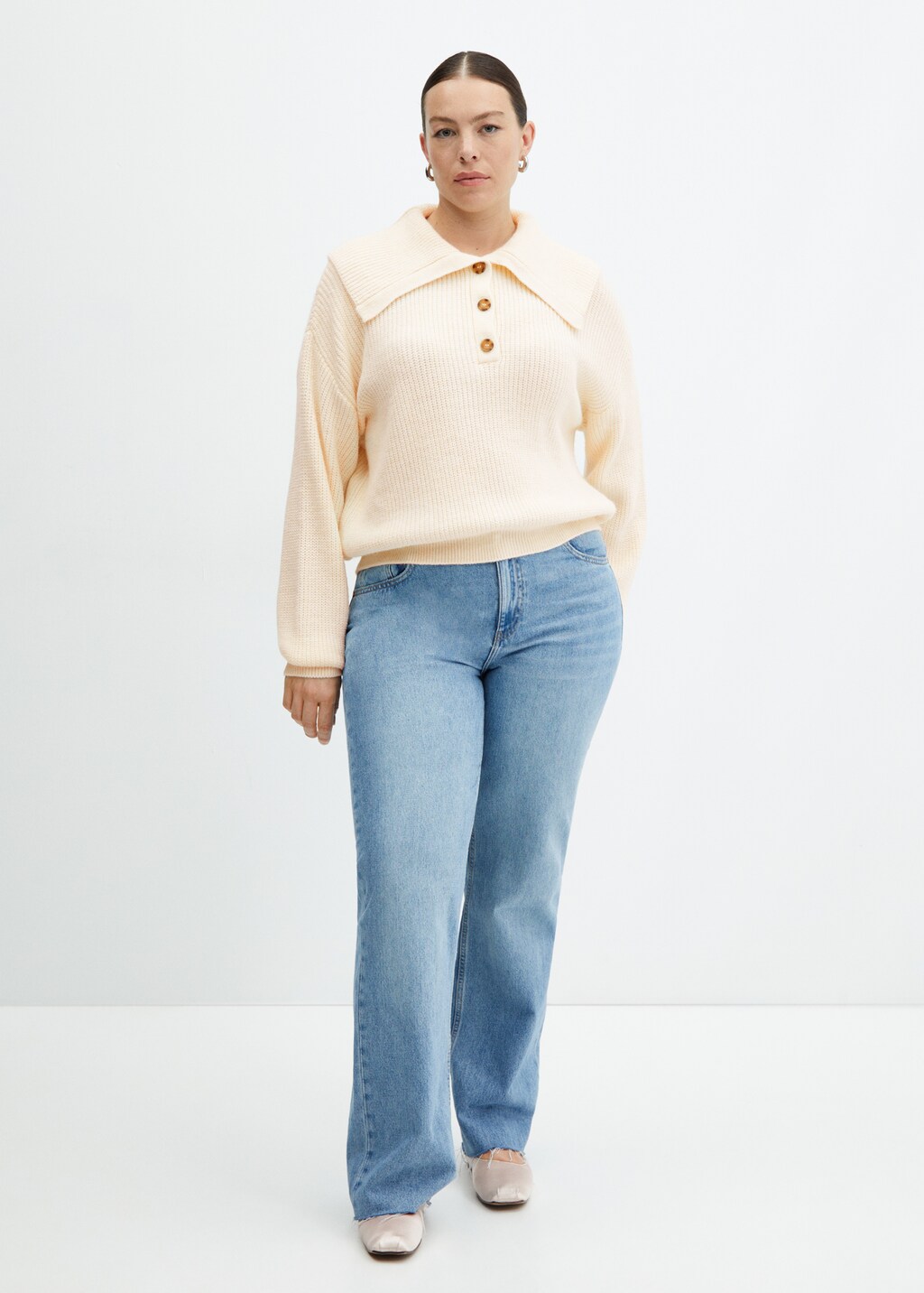 Buttoned collar knit sweater - Details of the article 3