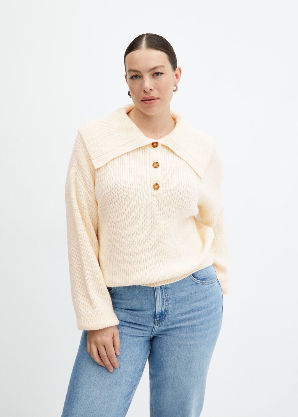 Buttoned collar knit sweater - Details of the article 5