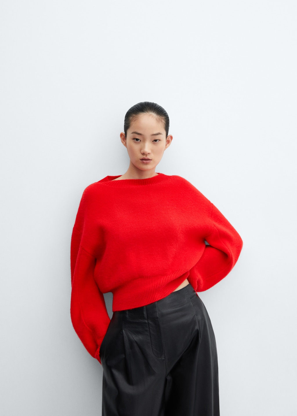 Puff-sleeve knitted sweater - Details of the article 2