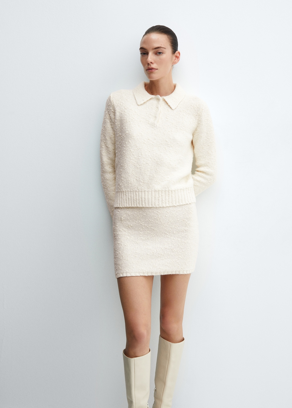 Polo-neck textured sweater - Details of the article 6