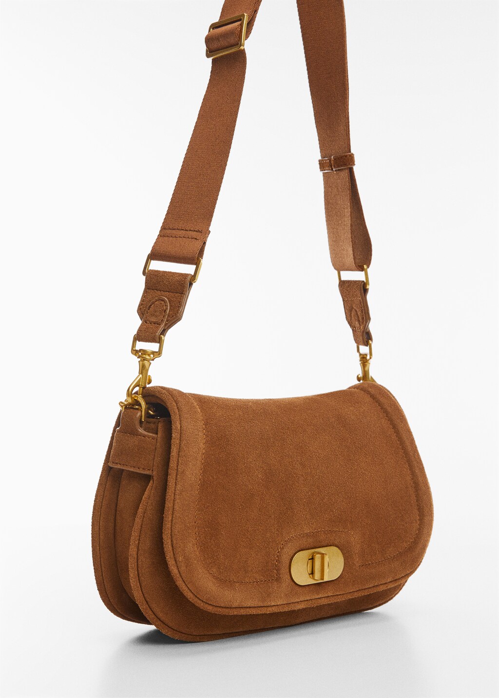 Flap leather bag - Medium plane